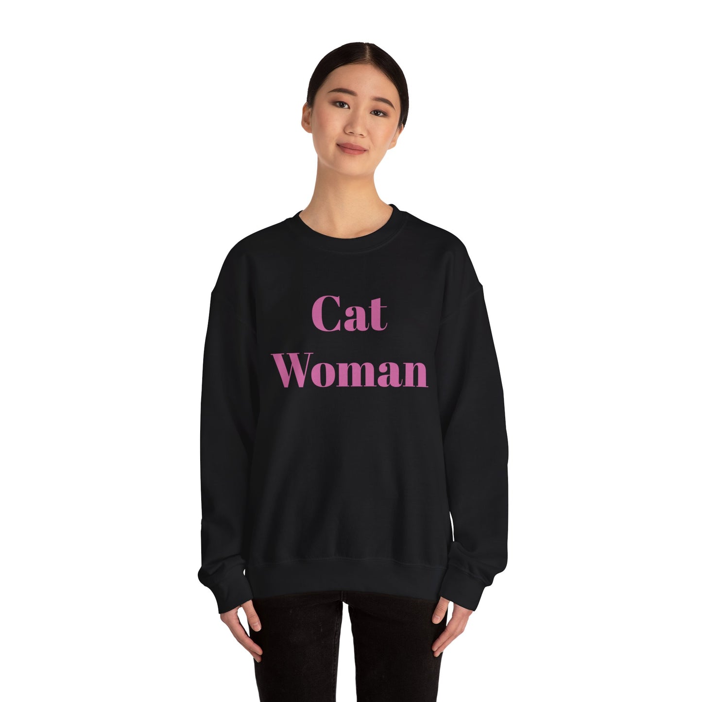 Cat Woman Unisex Crewneck Sweatshirt - Perfect Gift for Cat Lovers