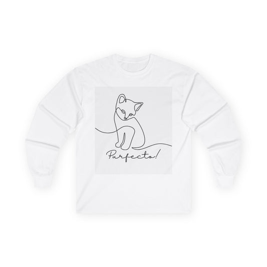 Perfecto! Cat Long Sleeve Tee - Unisex Cotton Shirt for Cat Lovers