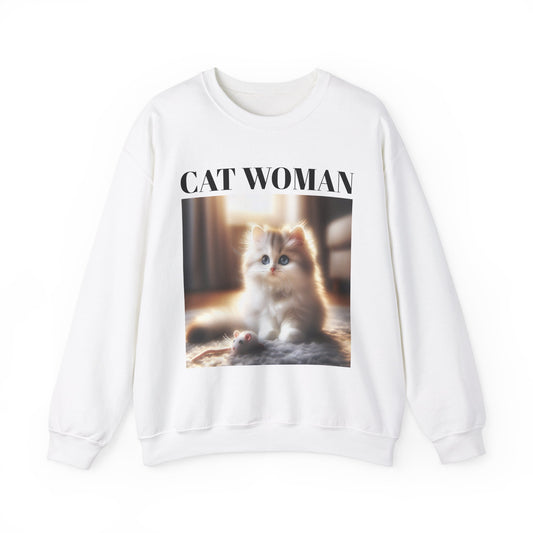 Cat Woman Unisex Heavy Blend™ Crewneck Sweatshirt – Perfect for Cat Lovers