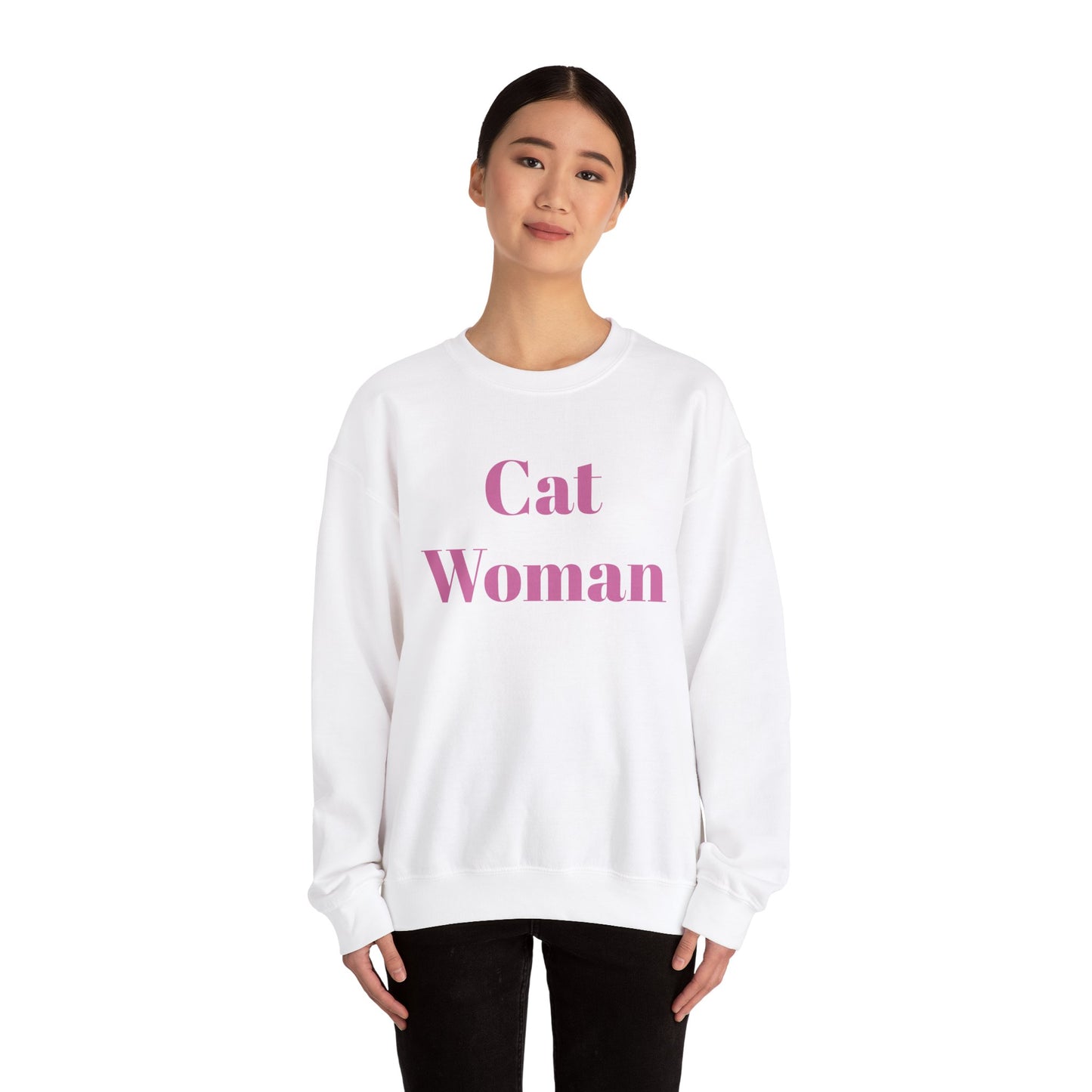 Cat Woman Unisex Crewneck Sweatshirt - Perfect Gift for Cat Lovers